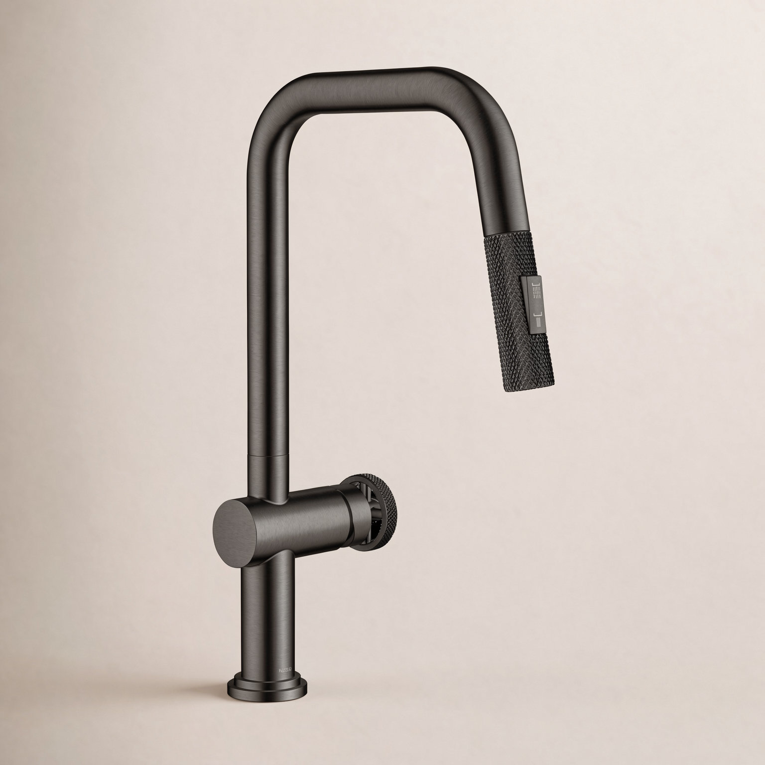 Urbix Industrial Pull-Down Kitchen Faucet, Black Stainless