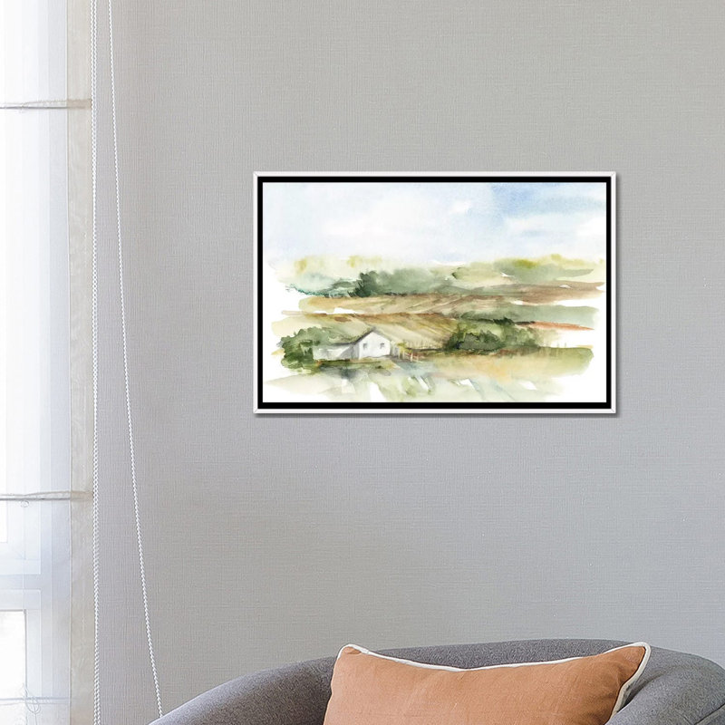 Rural Plein Air V by Ethan Harper - Painting, White Framed, 18" H x 26" W x 1.5" D, No Mat