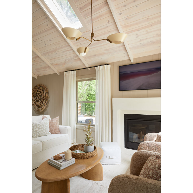 Sacramento Iron 3-Light Chandelier, Beige