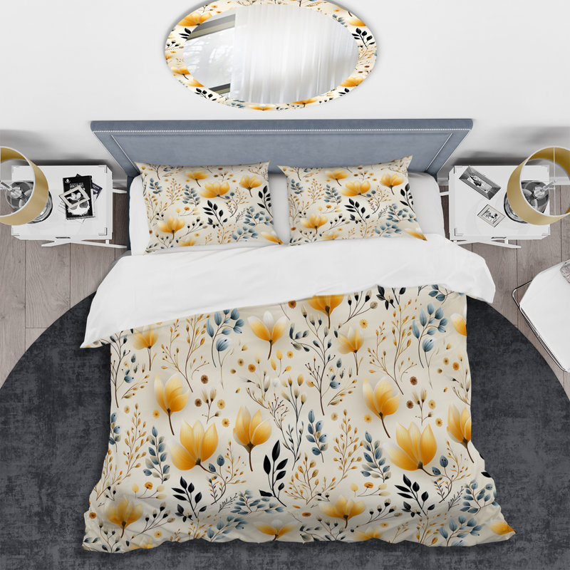 Literie Earthy Flora III, Housse de couette simple + 1 taie décorative stan