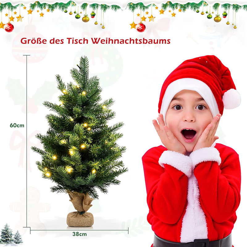 1.97' H Lighted Artificial Fir Christmas Tree