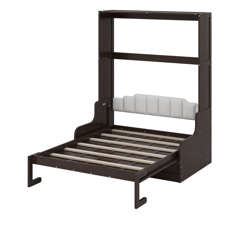 Grand lit escamotable avec coussin, Espresso