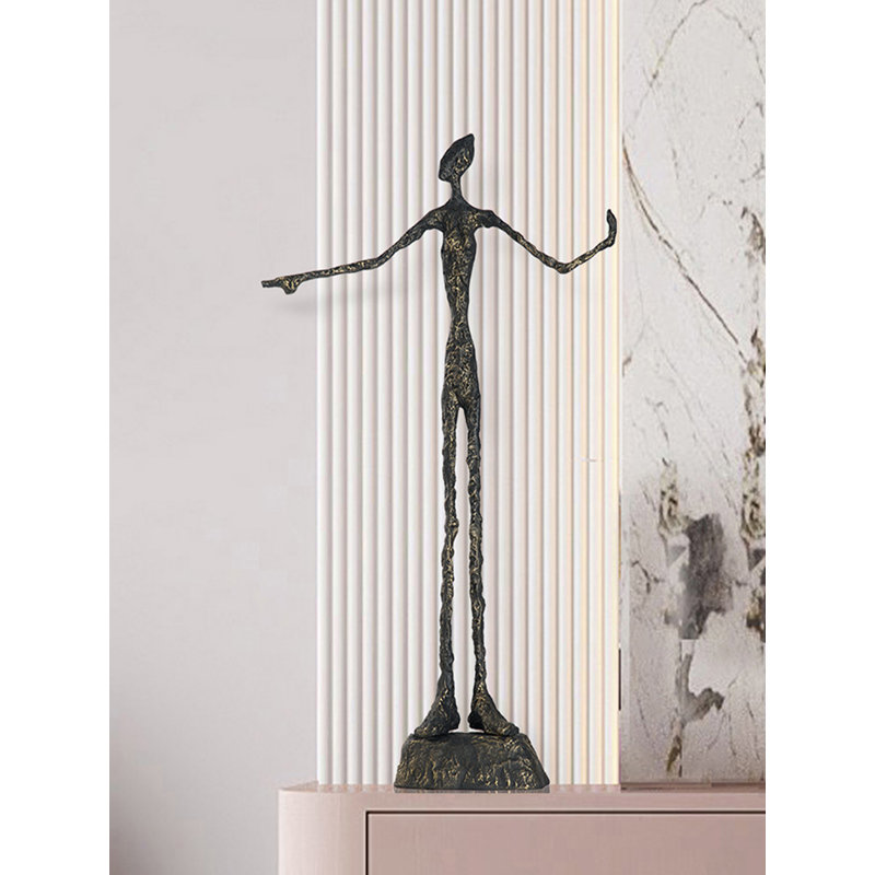 Slender Abstract Human Tabletop Sculpture Modern Indoor Home Decor Statue