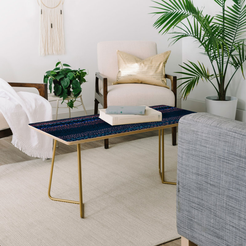 Table basse à petits points texturés nicola design, Or