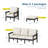 5 PCS HIPS All-Weather Patio Furniture Set with Ottoman & 3.9'' Detachable Cushions, Heavy Duty & Ergonomic Design Outdoor Sofa Set for Patio, Yard, Garden-980675855-980675889