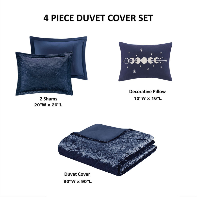 Velvet Geometric Shapes Comforter, Full / Double Comforter + 2 Standard Shams