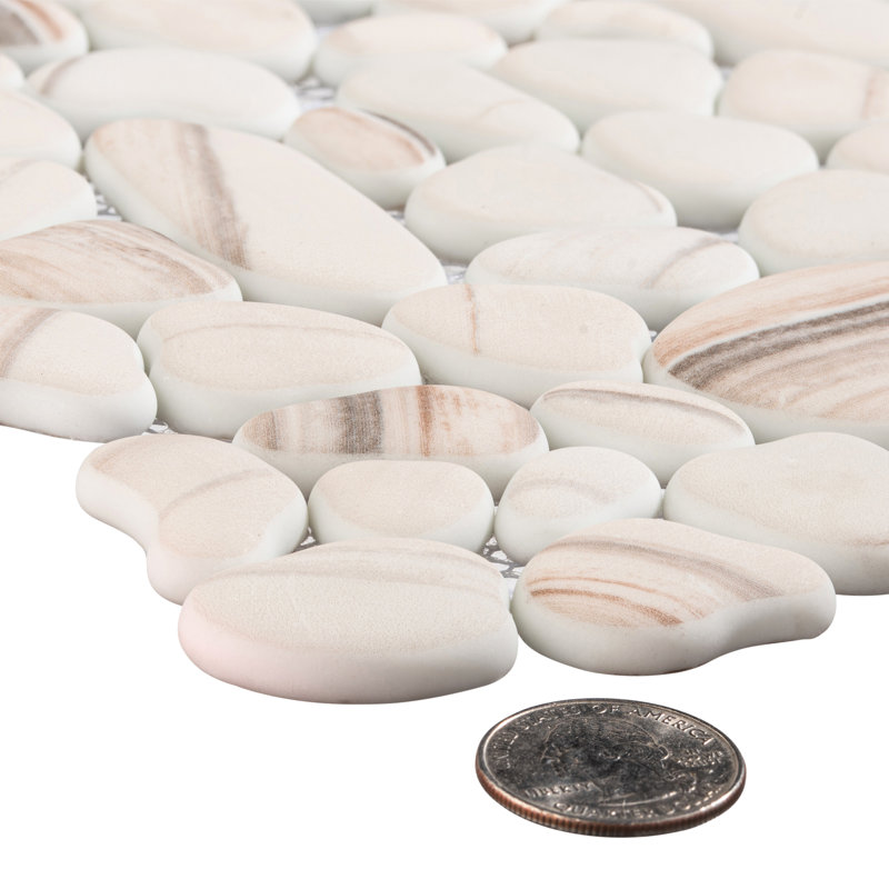 Mesa Pebble/Stone Look Glass Mosaic Wall Tile, Basin