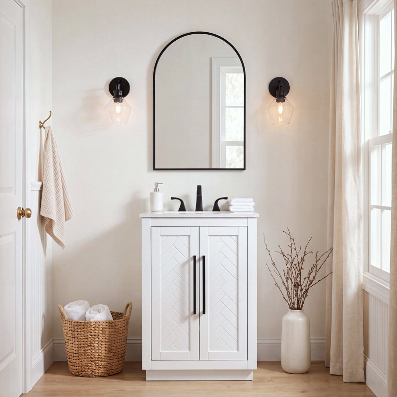 Meuble-lavabo simple 24 po, Blanc