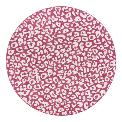 Magenta/Ivory Indoor/Outdoor Rug