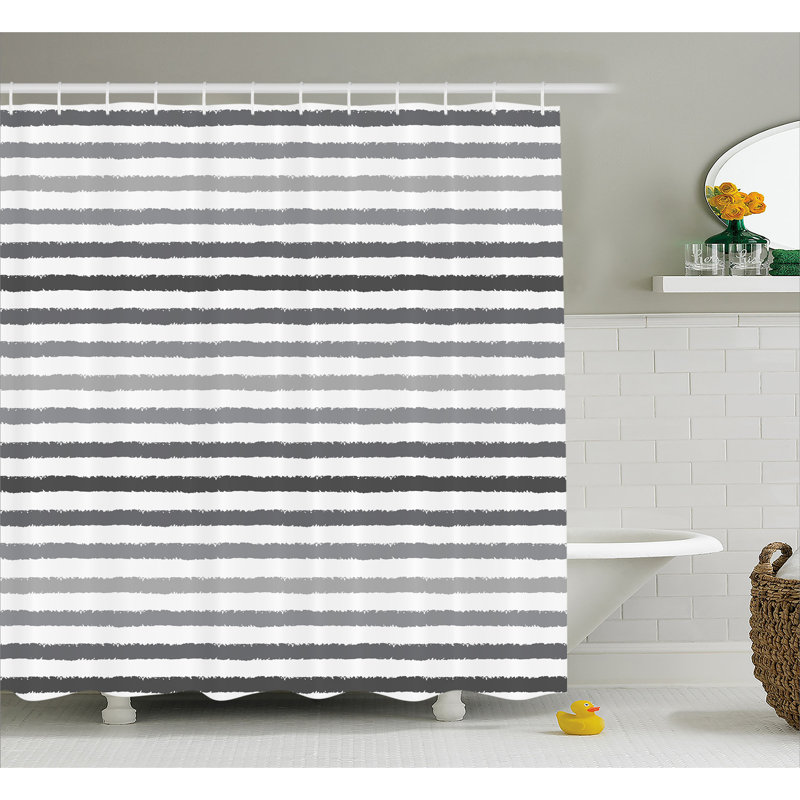 Rideau de douche simple gris et blanc grunge Stephane, H 75 po x l 69 po