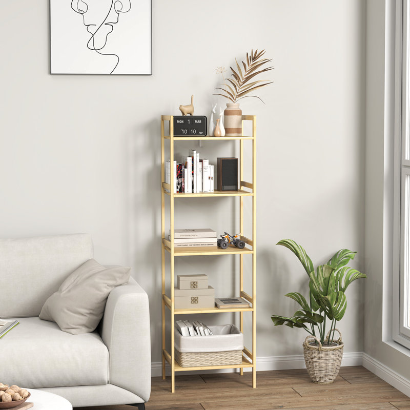 Bamboo Freestanding Bathroom Shelves, Natural Wood