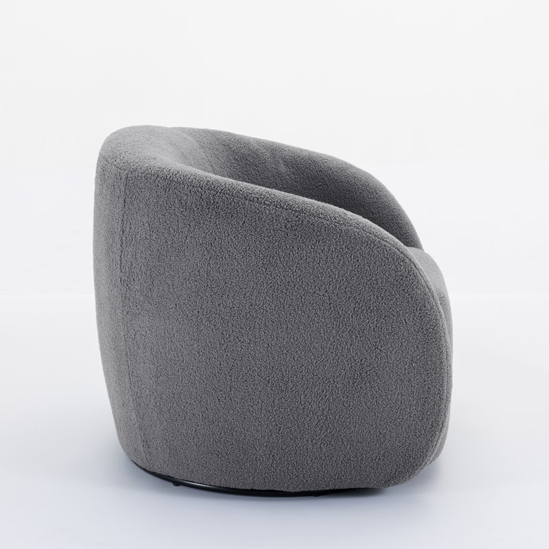 Fauteuil demi-tonneau Katherline, Mélange de polyester gris