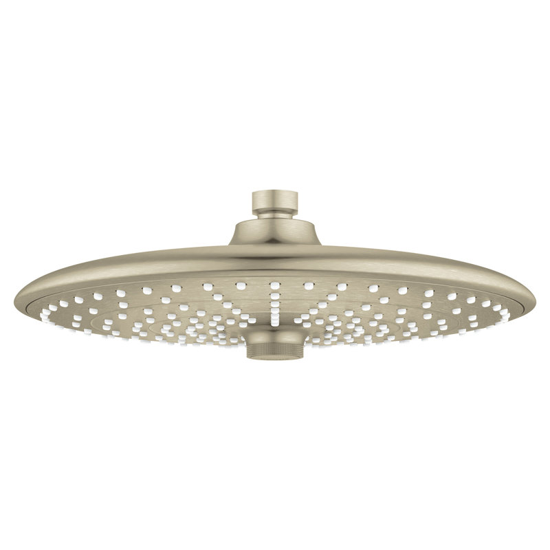 Euphoria Fixed 3-Setting Rain Shower Head Jet SmartRain Settings, 2.8 gpm, Brushed Nickel Infinity