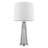 29" Silver Glass Buffet Lamp With Off White Empire Shade