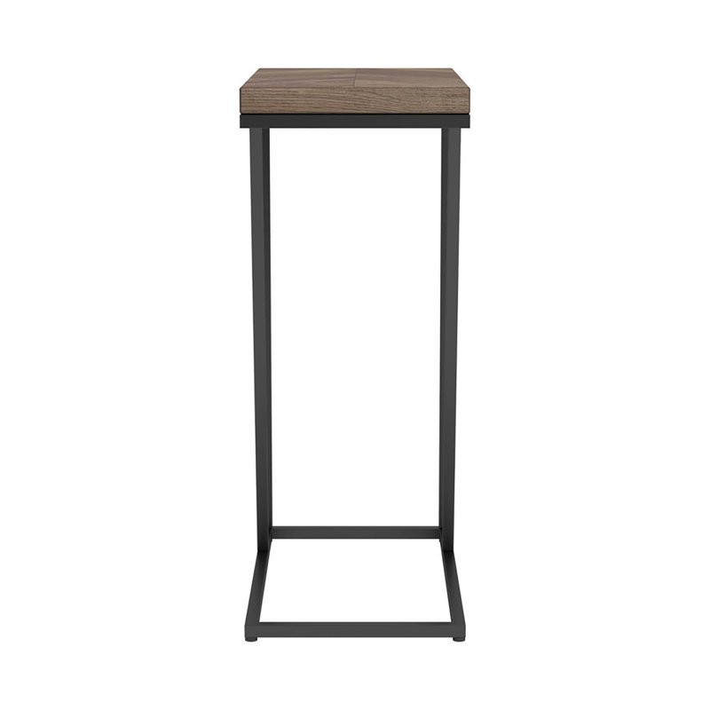 Rustic Tobacco Herringbone Sandy Accent Table