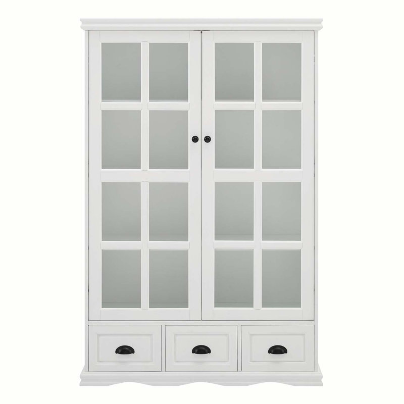 Armoire de rangement à 3 tiroirs de 40,16 po de largeur Asharra, Blanc