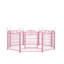 Enclos pour chien rose en métal, enclos d'exercice pour animaux de 24 pouces de hauteur avec 8 panneaux