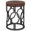 Table d'appoint ronde industrielle avec structure ajourée en métal