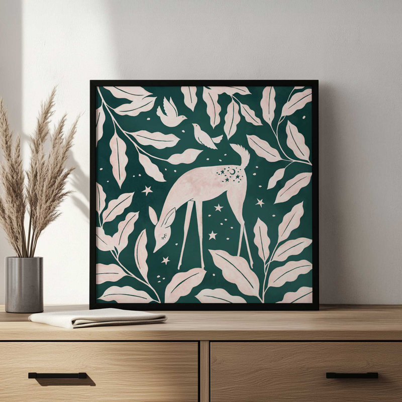 «Deer of Artemis II» par Grace Popp, reproduction d'art, H 12 po x l 12 po, Impression sur cadre ouvert sans papier mat