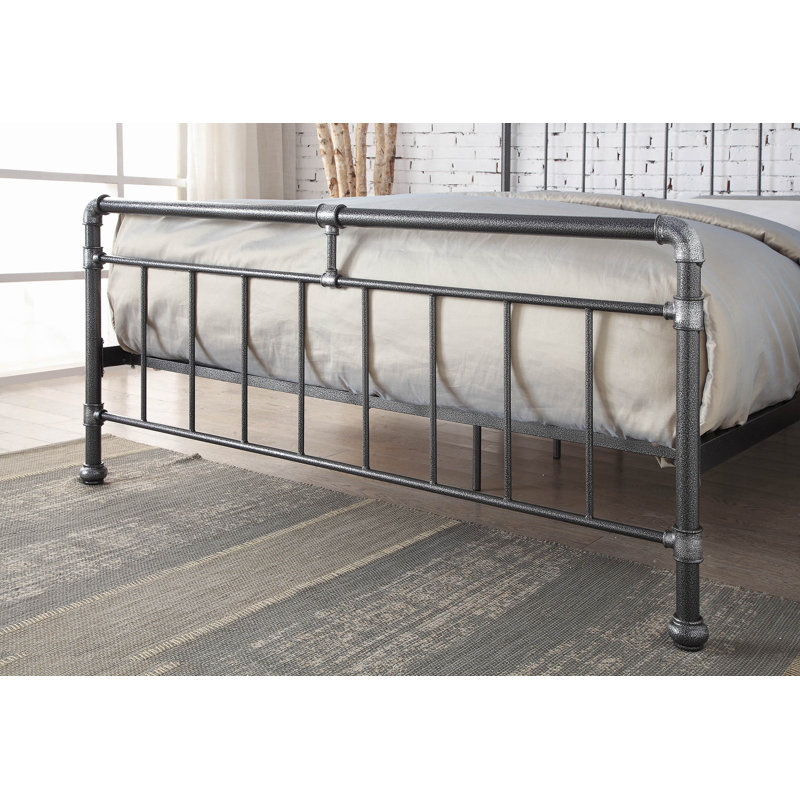 Alsip Bed, Kingsize (5'), Black/Silver