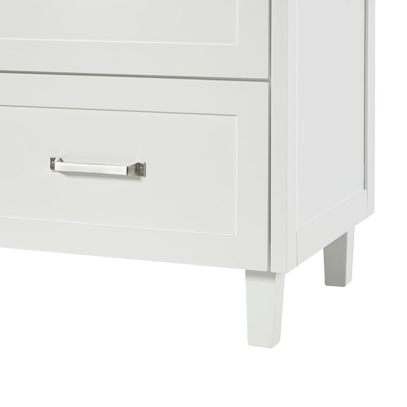 Meuble-lavabo double avec comptoir ARIEL, Blanc, 60" - 61", Quartz blanc pur