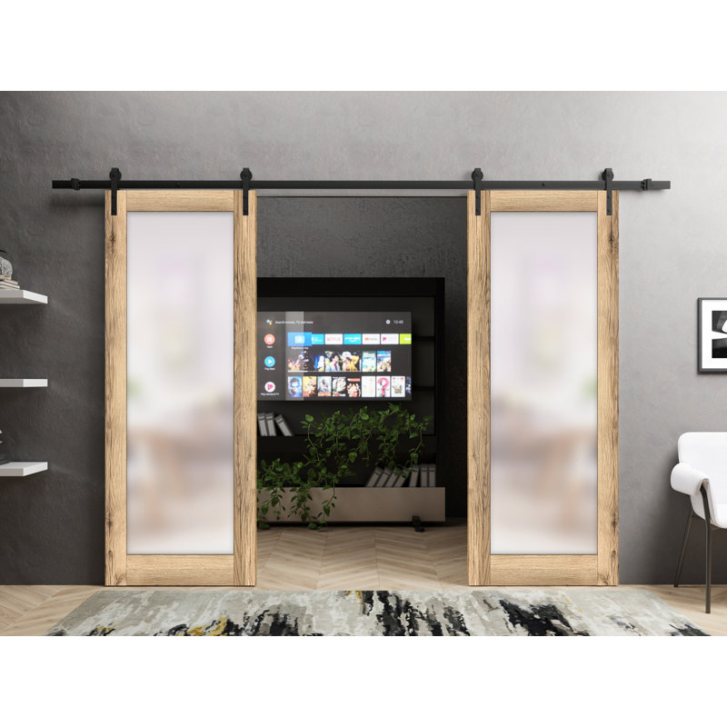 Porte de grange en bois lambrissé sans trousse de quincaillerie d’installation, 36 po x 80 po
