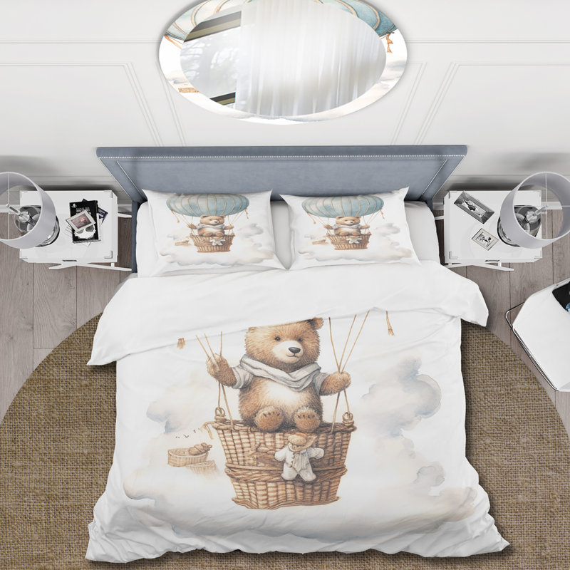 Ensemble de housse de couette Nursery Bear Cub Kids Dreams I - Animaux - Microfibre de polyester