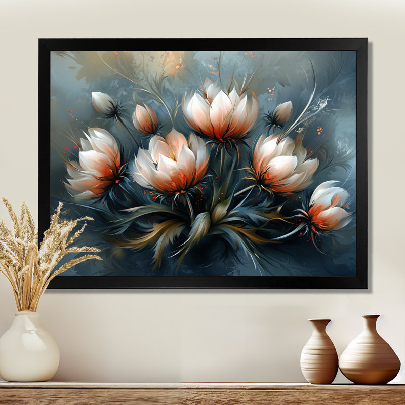 Iretha gris, chardon d'hiver, chanson Harmony IV - Thistle Large, art mural, Reproduction encadrée d'une seule photo