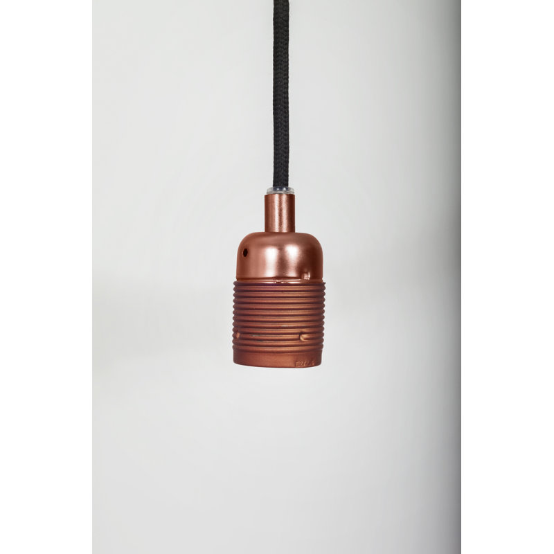 E27 Pendant Copper Brown / Black Cable, Copper Brown/Black