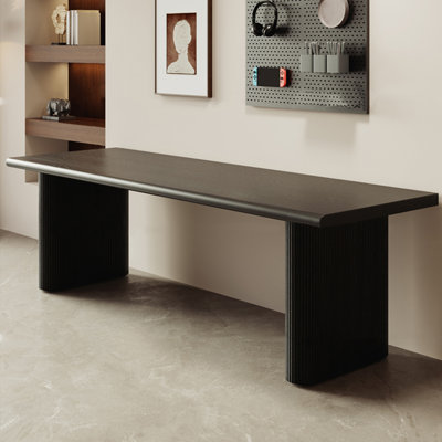 Black Rectangular Solid Wood desk