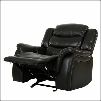 Classic Design Oversized Glider Recliner With Black Berry PU Upholstery For Ultimate Comfort And Style