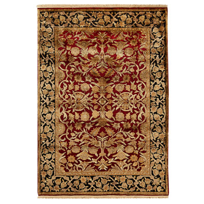 High-Quality Hand-Knotted Red And Black Area Rug