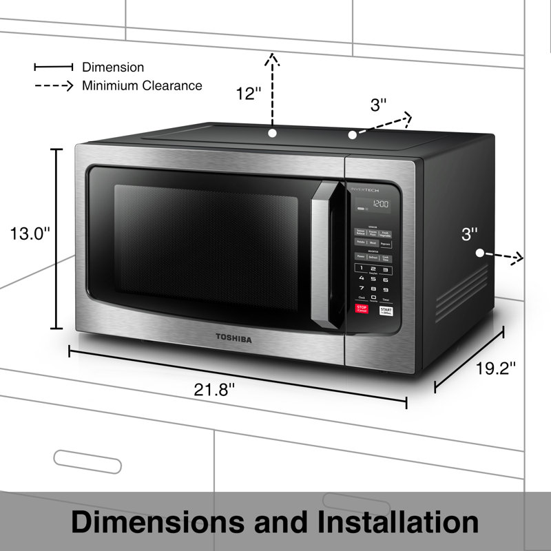 Micro-onde de comptoir 19,2 po 1,6 pi³ 1250 watts avec capteur et capacité de friture à air