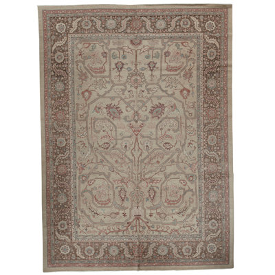 Wool Oriental Area Rug in Beige/Taupe