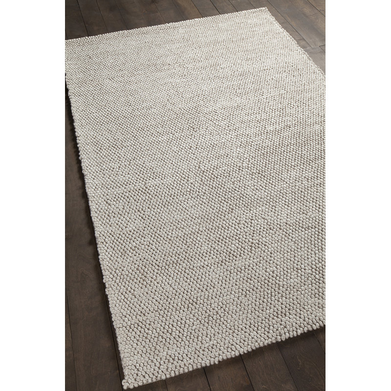 Tapis beige tissé à la main Shaleine, Rectangle 7 pi 9 po x 10 pi 6 po