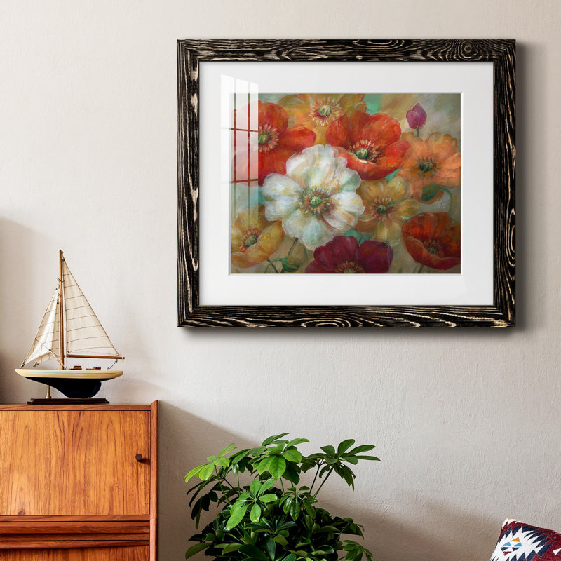 Poppycentric - Peinture encadrée, H 31 po x l 44 po x P 1 po, Cadre noir