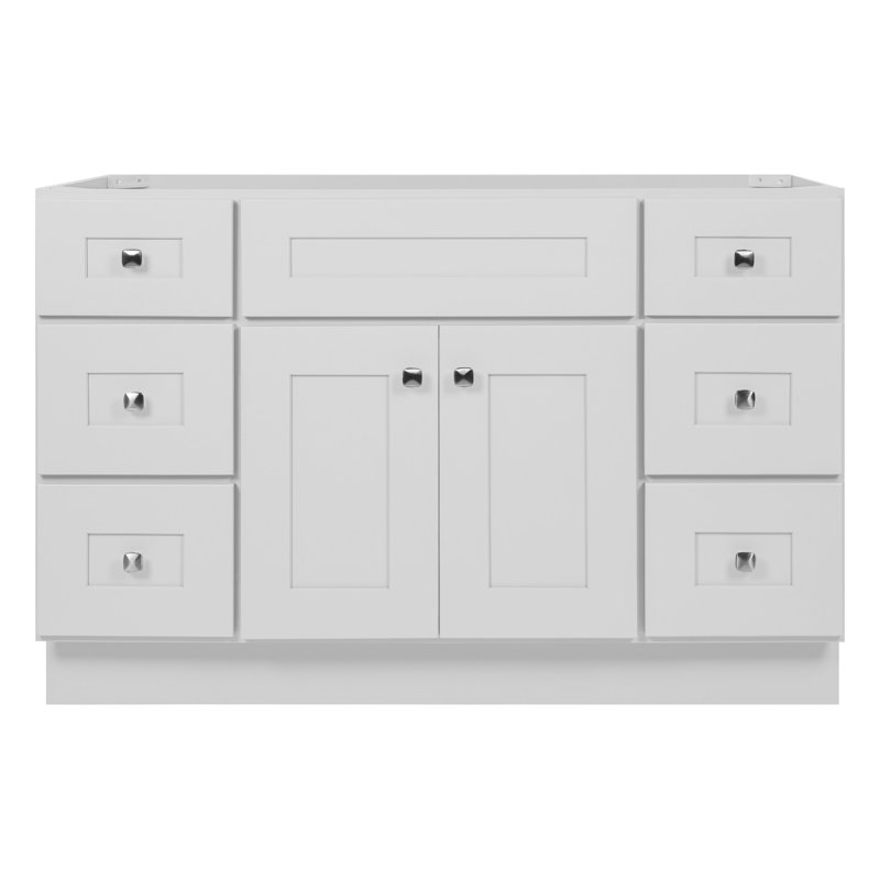 Brookings 48 Inch White Shaker Bathroom Vanity