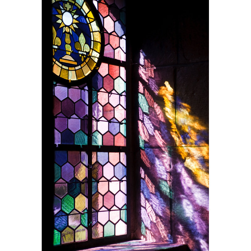 Sunlight Shining Throw Colored Window - Wrapped Canvas Print, 30cm H x 20cm W x 3.8cm D