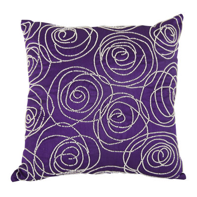 Beaded Cotton Throw Pillow