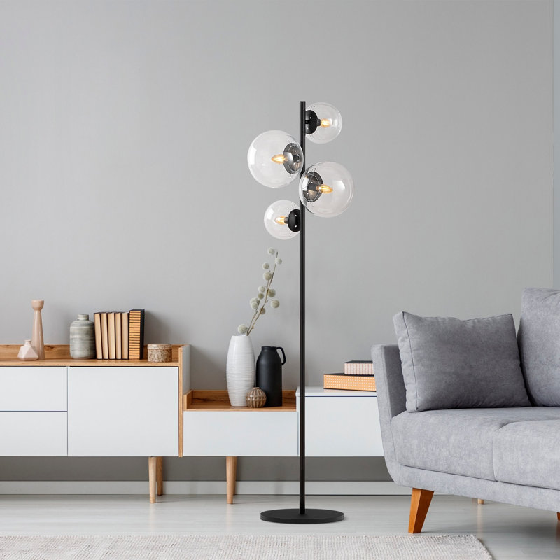 12.969'' Tree Floor Lamp, Clear, Black