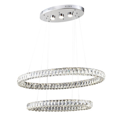 2-Light LED Unique / Statement Tiered Chandelier