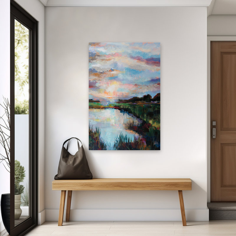 Blue And Bogs Ease Art, 60" H x 40" W