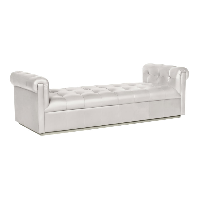 Thom Filicia Home Leather Chaise Lounge, Wrenn, Zola Moon Dance Genuine Leather
