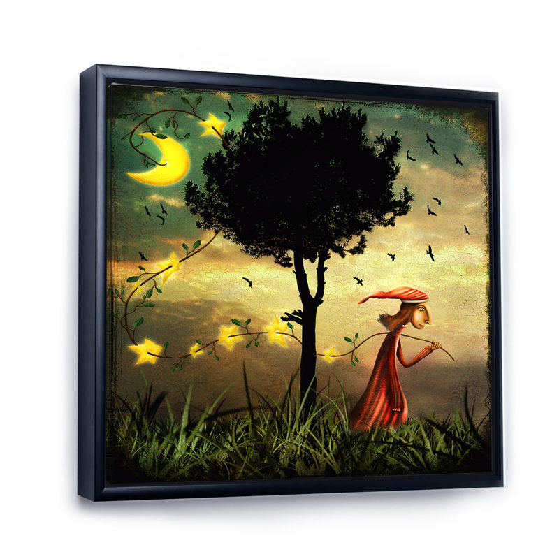 «The Boy Collectioning Stars», impression sur toile, H 36 po x l 36 po, Cadre flottant noir