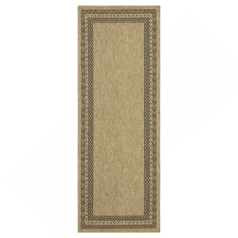 Black Indoor/Outdoor Area Rug, Runner 2'7" x 7'3"