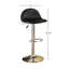 Modern Black Stool With Adjustable Height And Faux Leather Upholstery Base For Dining Room