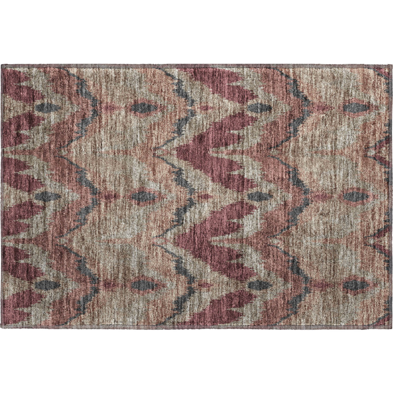 Premium Machine Washable Prisco Burgundy Rug, Rectangle 1'8" x 2'6"