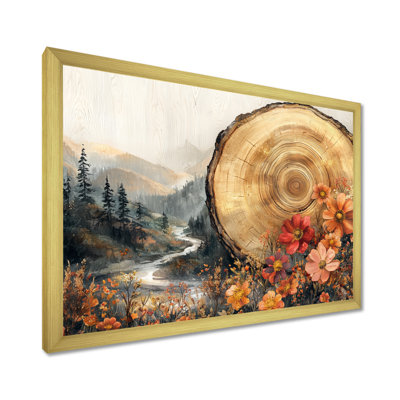 «Gernulf Wildflowers Flowers and Wood Slide Scenery II», art mural fleurs sauvages pour le salon