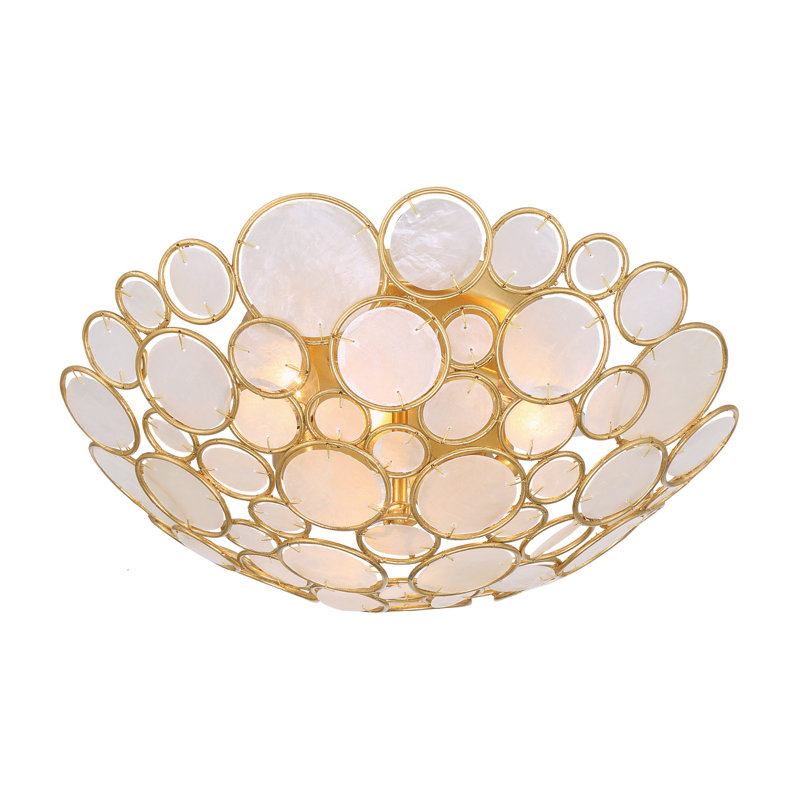 16'' Antique Gold Semi Flush Mount