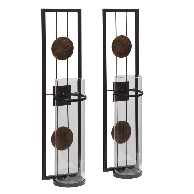 2 Piece Metal Wall Sconce Set, 20" H x 4" W x 5" D